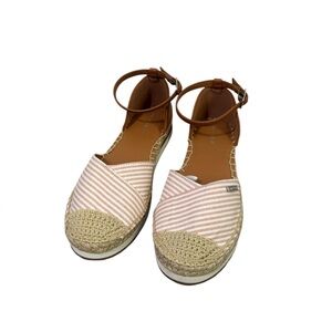 Nautica Girls Striped Espadrille  with Ankle Strap